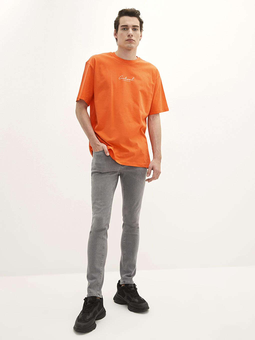 Crew Neck Short Sleeve Printed Combed Cotton Men's T-shirt-2