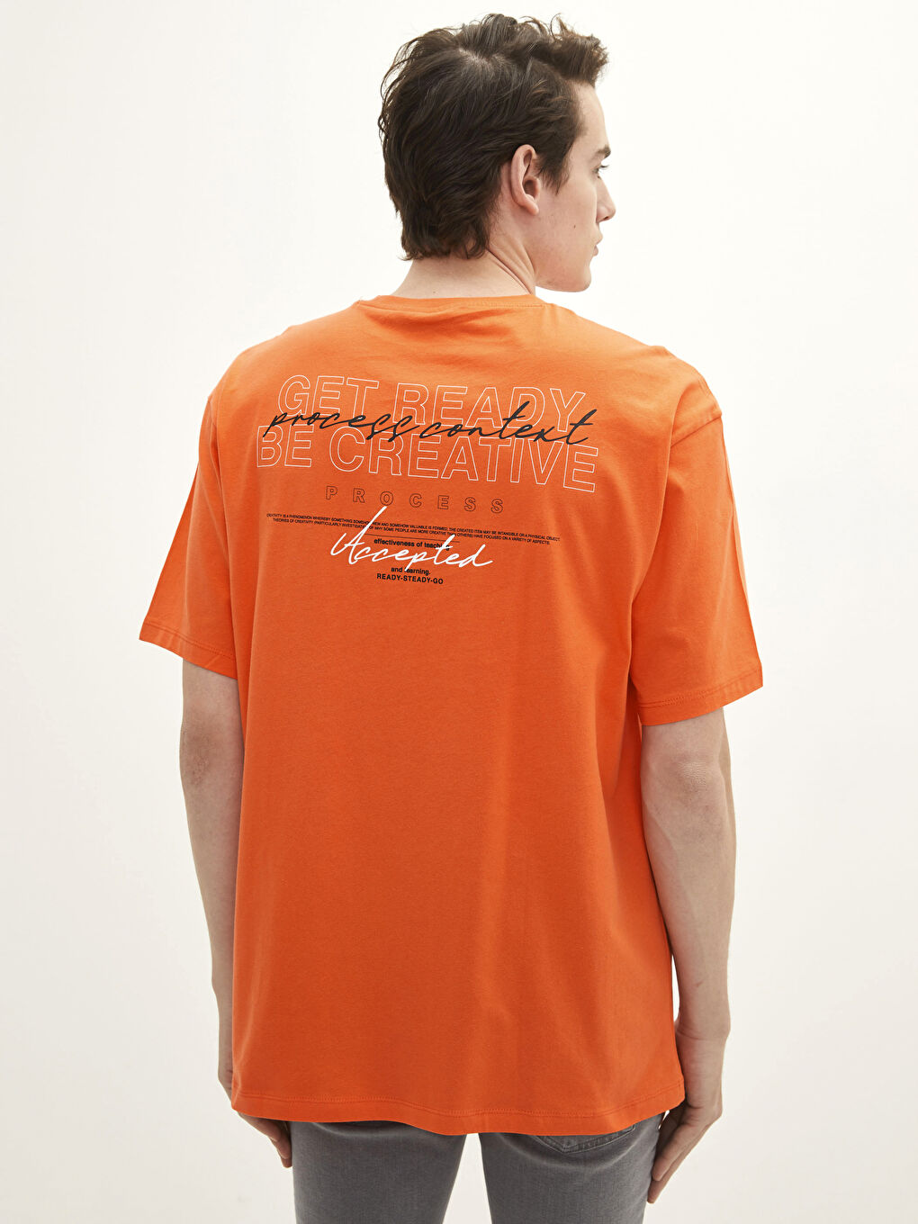 Crew Neck Short Sleeve Printed Combed Cotton Men's T-shirt-4