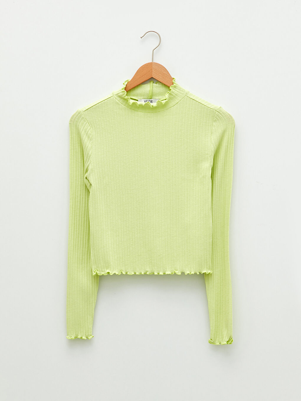 Frilly Stand Up Collar Straight Long Sleeve Women's Sweater-6