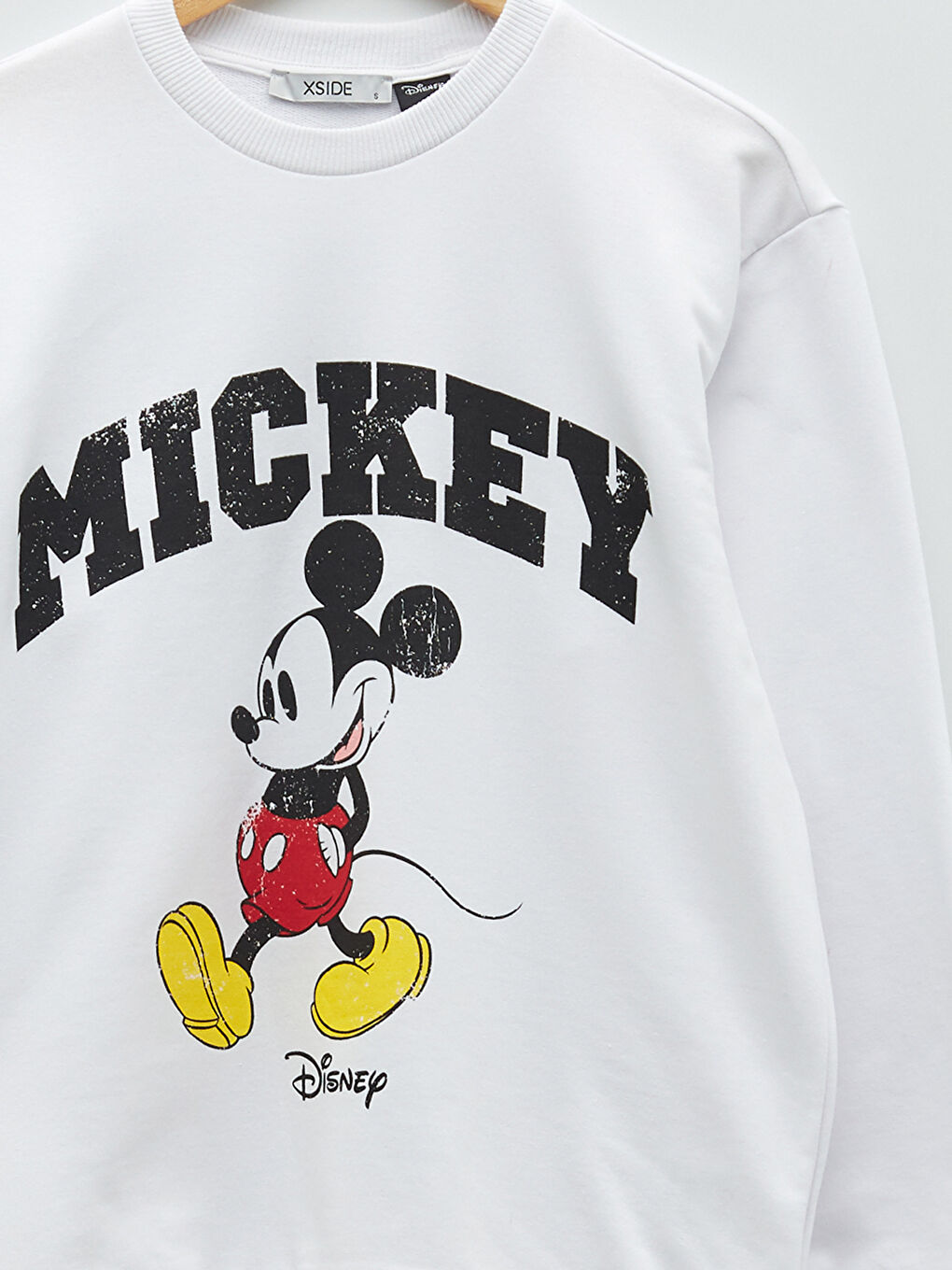 Sweat-shirt à col rond imprimé Mickey Mouse à manches longues pour Femmes-7