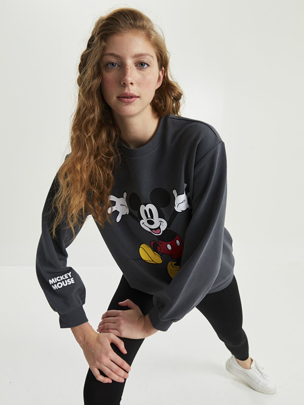XSIDE Crew Neck Mickey Mouse Printed Long Sleeve Women's