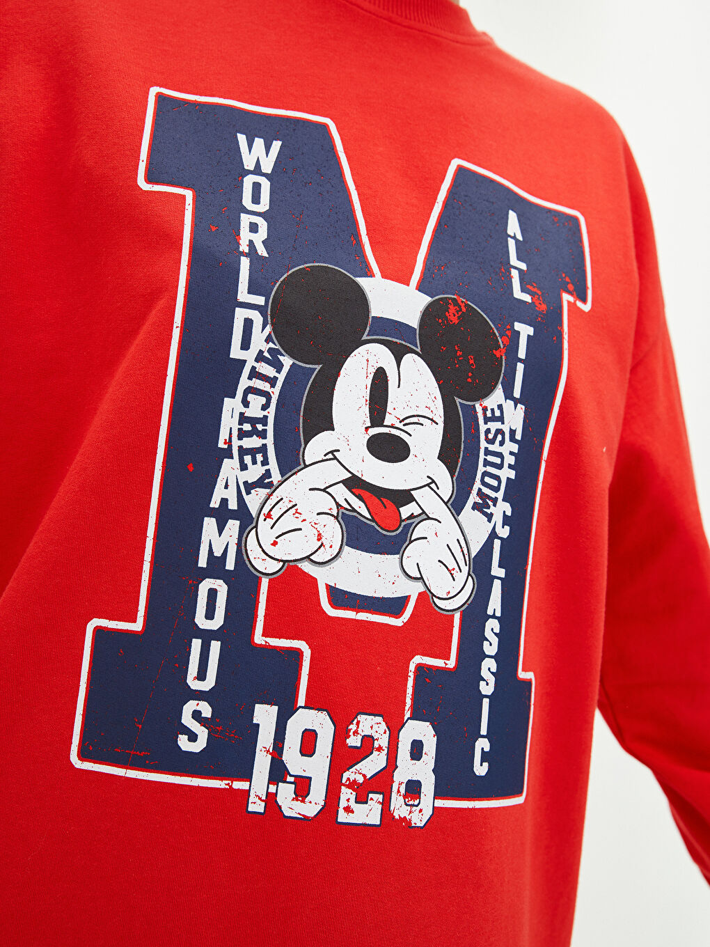 Crew Neck Mickey Mouse Printed Long Sleeve Oversize Women's Sweatshirt Tunic-3