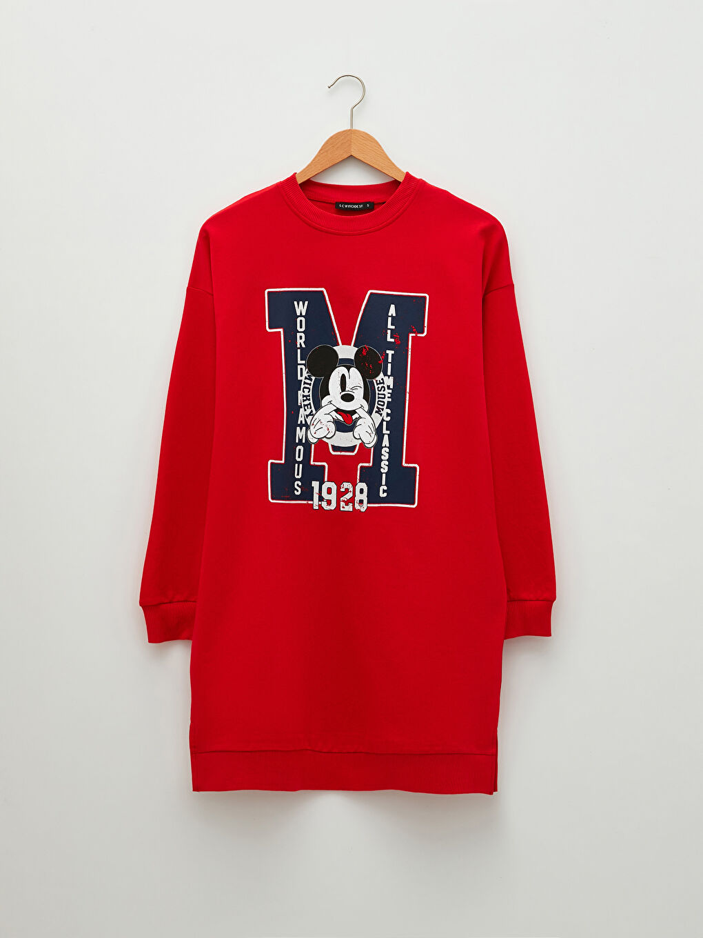 Crew Neck Mickey Mouse Printed Long Sleeve Oversize Women's Sweatshirt Tunic-5