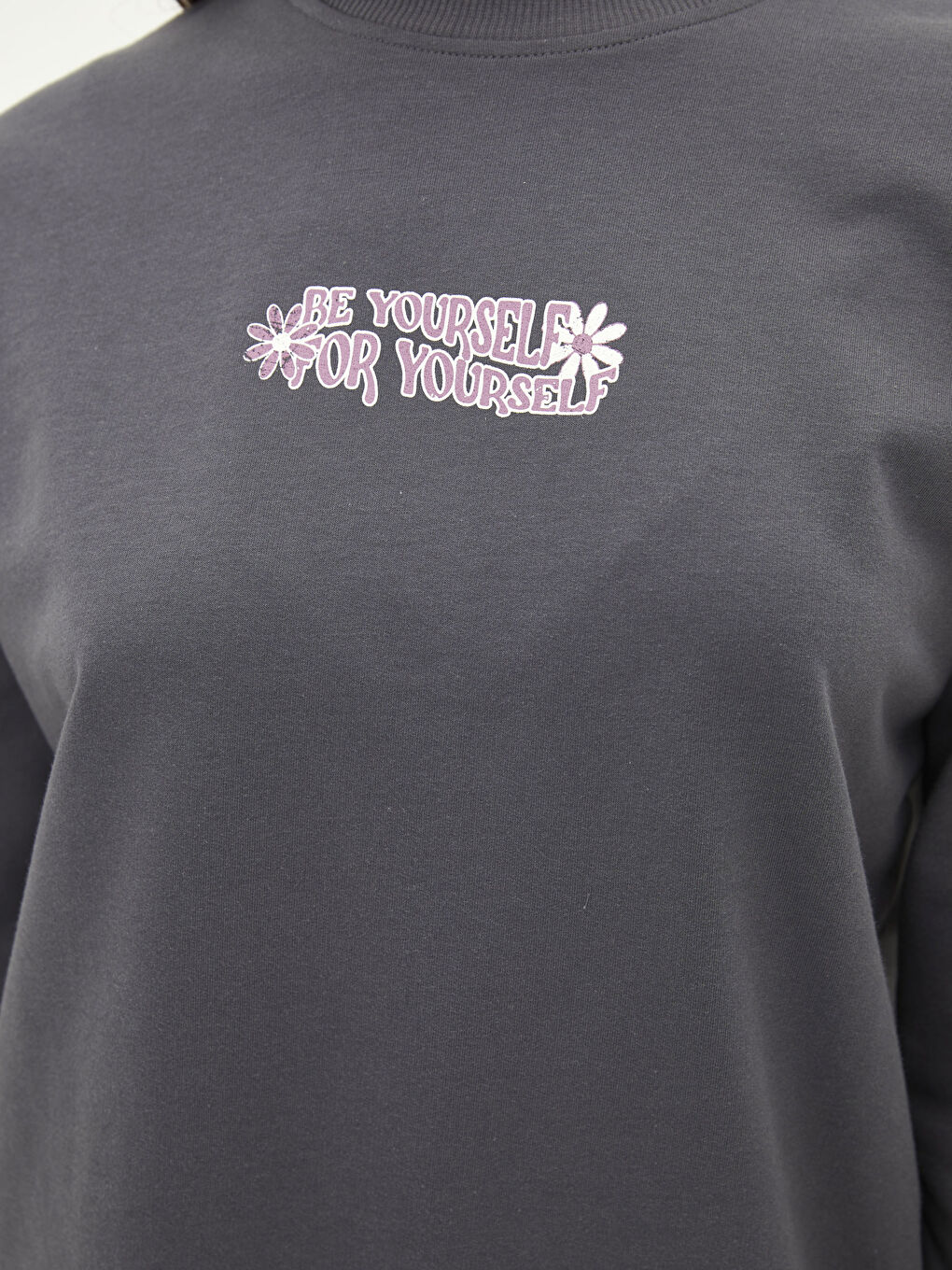 Crew Neck Printed Long Sleeve Oversize Women's Sweatshirt Tunic-3