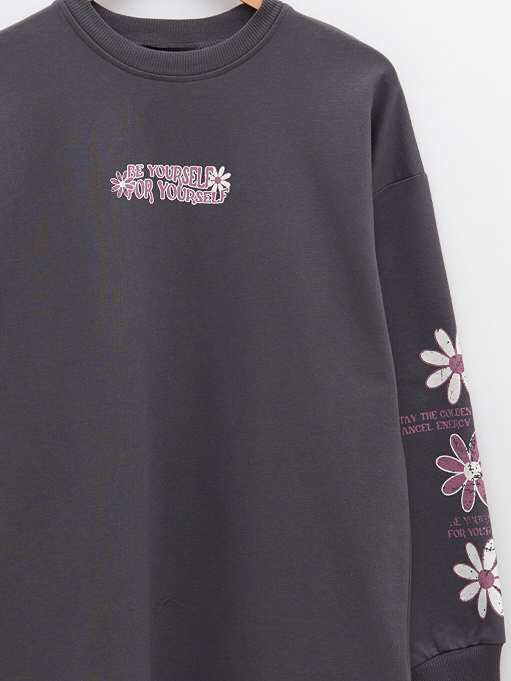 Crew Neck Printed Long Sleeve Oversize Women's Sweatshirt Tunic-7