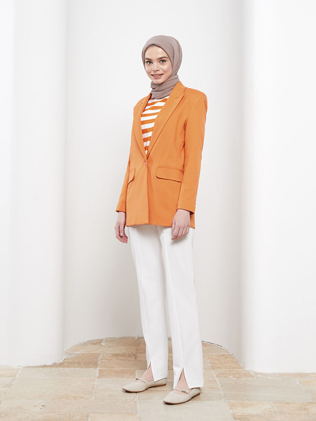 Kahverengi Kadın Düz  Şal-2