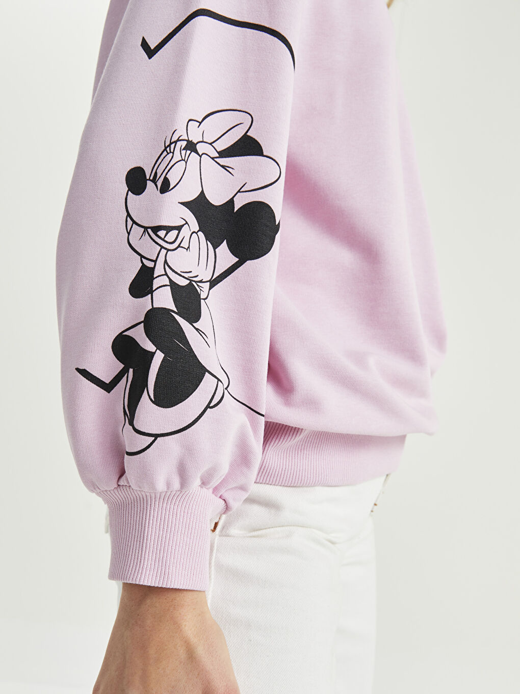 Crew Neck Mickey Mouse Printed Long Sleeve Women's Sweatshirt-3