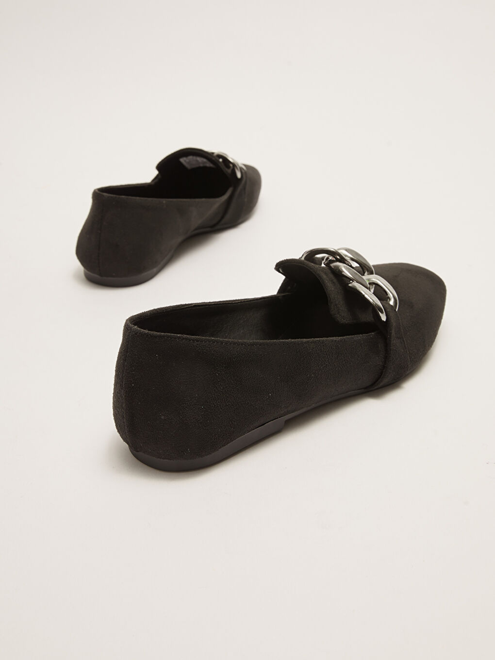 Siyah Zincir Detaylı Kadın Loafer Ayakkabı-4