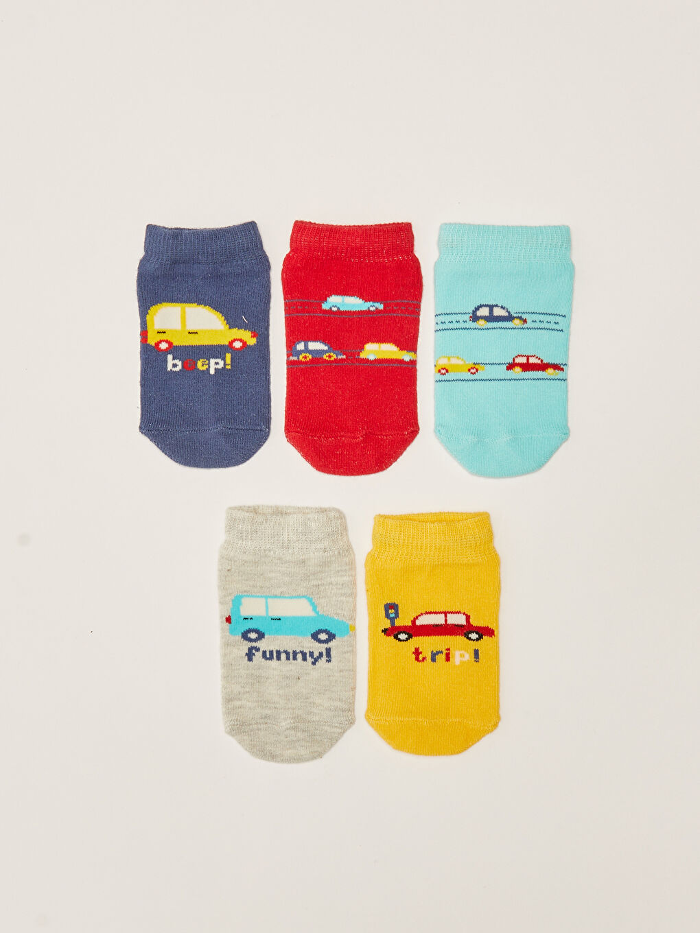 Printed Baby Boys Trainer Socks 5 Pack-1
