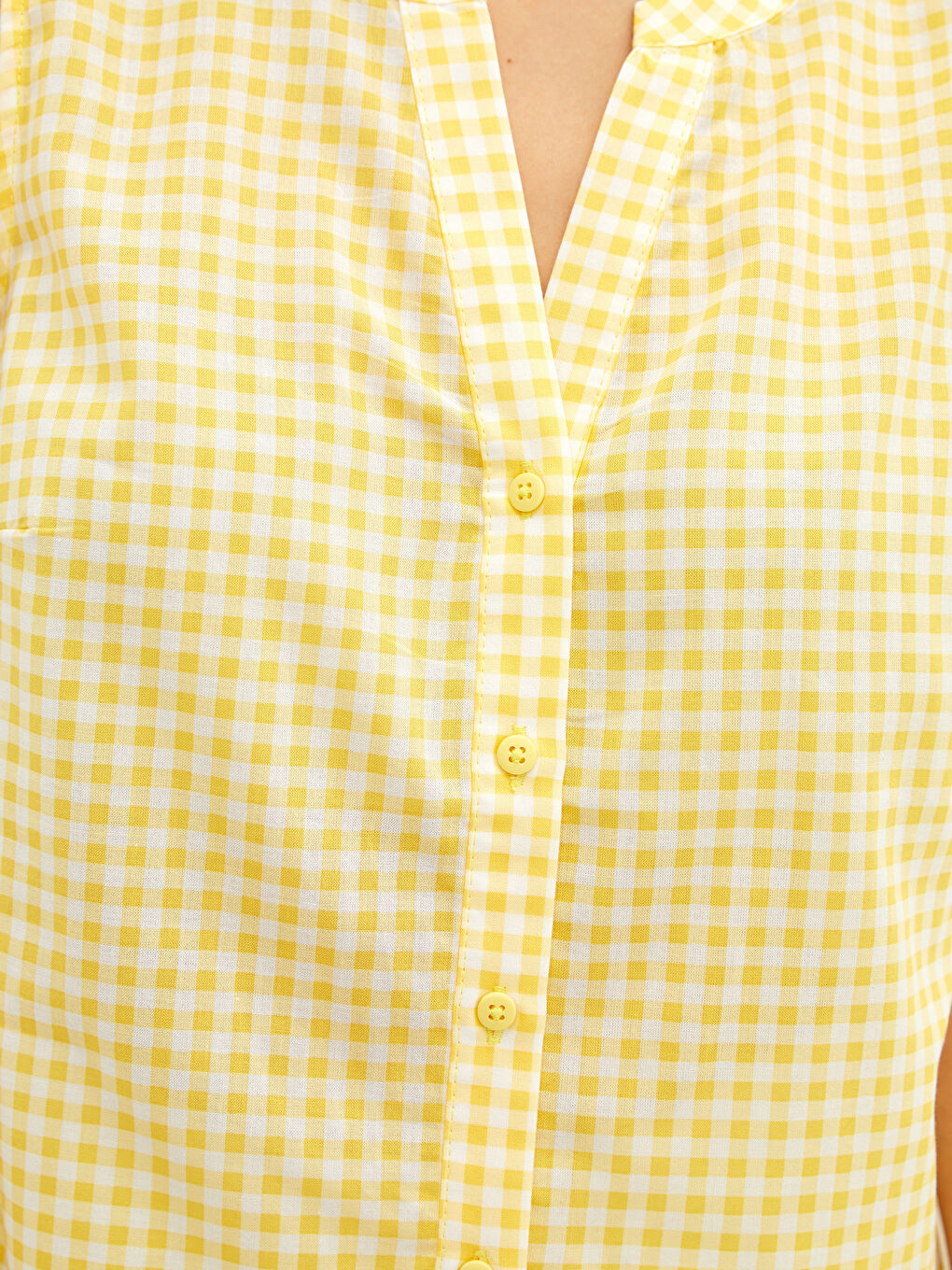 Women's Crew Neck Plaid Sleeveless Poplin Blouse-3