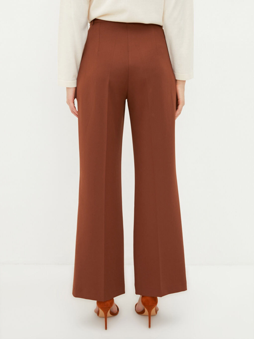 Comfortable Fit Straight Pocket Detailed Wide Leg Women's Trousers-7