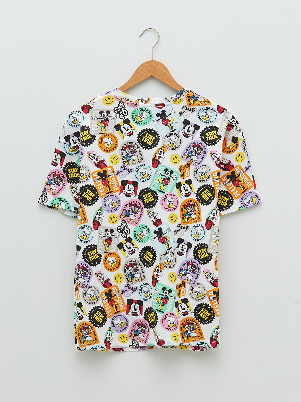 Crew Neck Mickey Mouse Printed Short Sleeve Women's T-Shirt-6