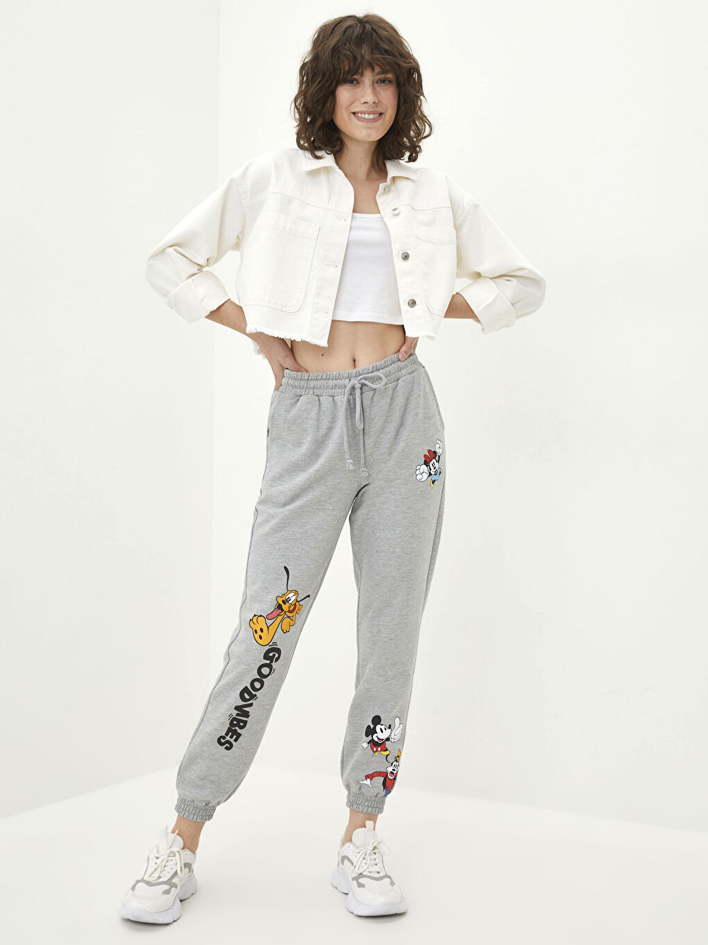 LCW Vision Elastic Waist Mickey Mouse Printed Women's Jogger