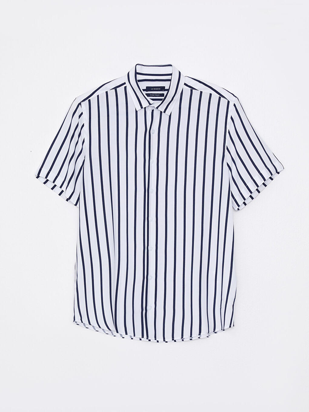 Standardni kroj Kratki rukav Prugasta Viskoza Muška Košulja-6