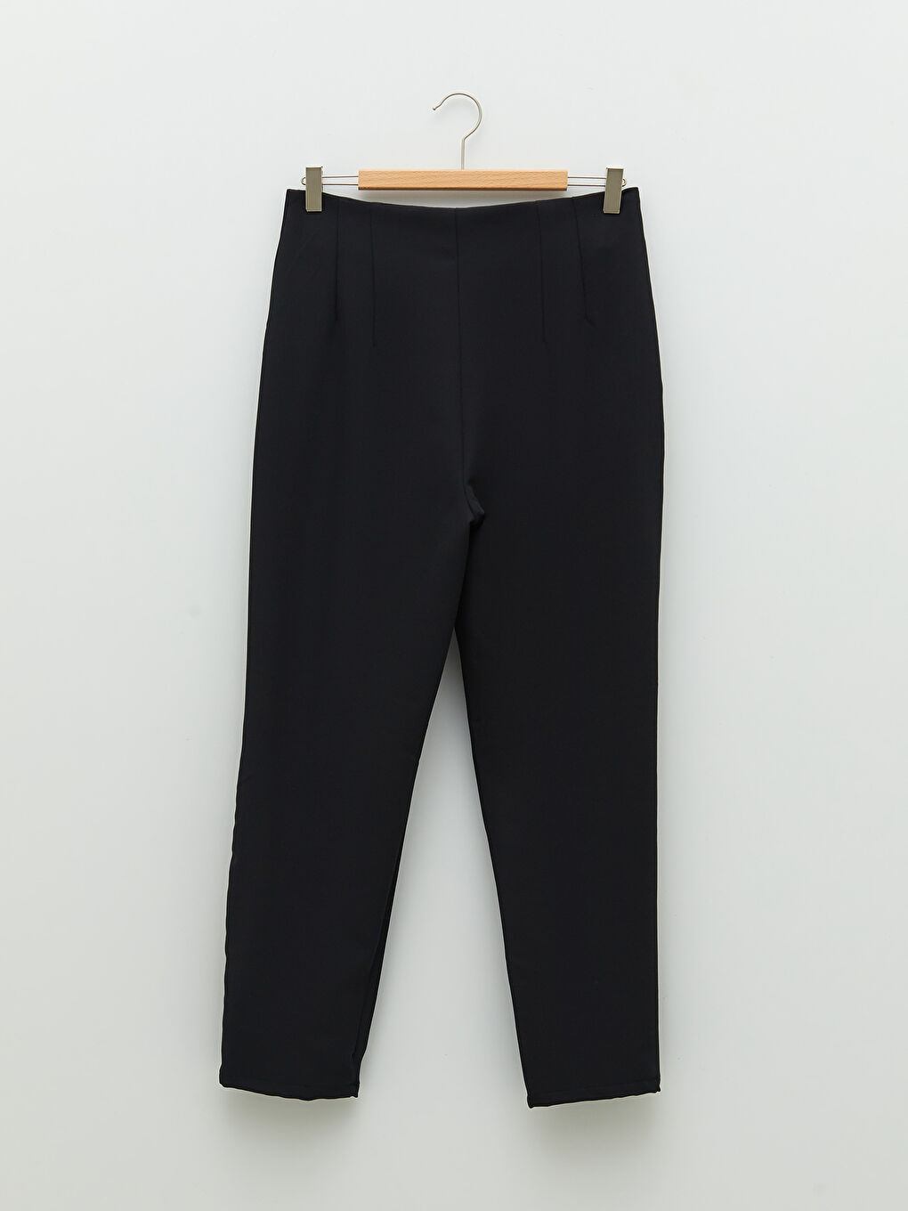 Siyah Standart Fit Düz Cep Detaylı Kadın Pantolon-6