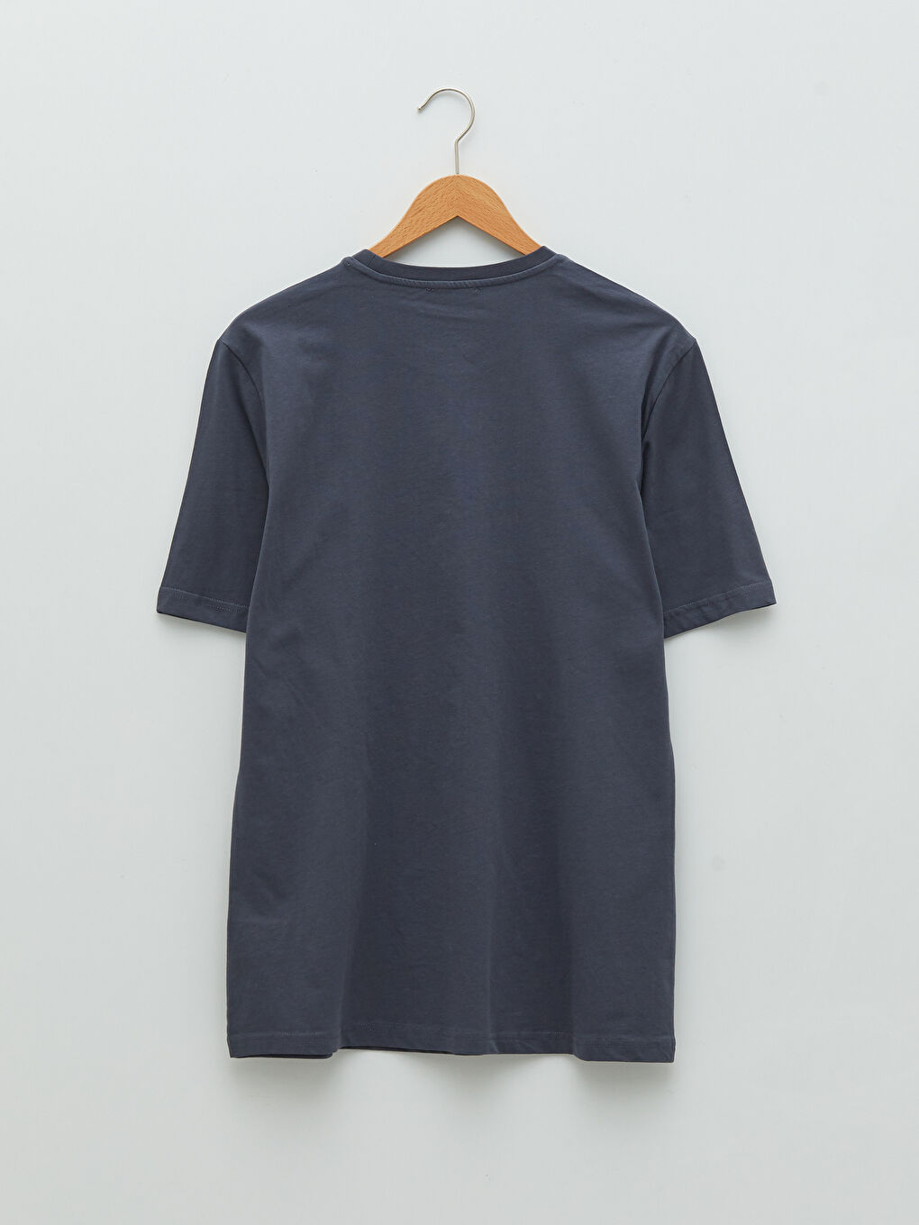 Antrasit Bisiklet Yaka Kısa Kollu Baskılı Penye Erkek Tişört-6