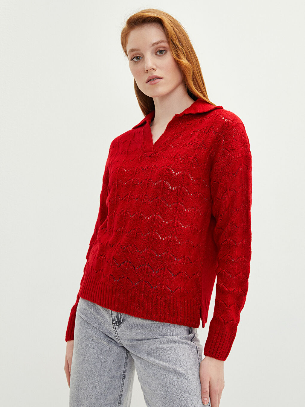 Pull-over en Tricot à Col roulé, À motifs, Manches longues pour Femmes