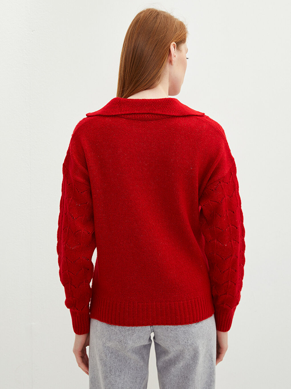 Pull-over en Tricot à Col roulé, À motifs, Manches longues pour Femmes-4