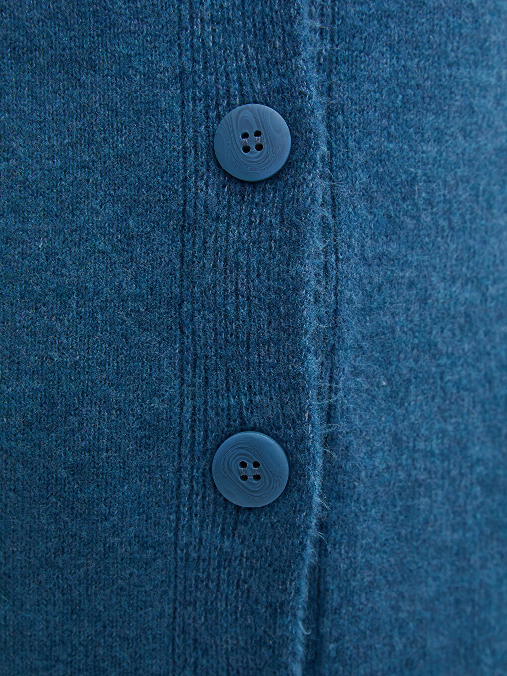 Mavi V Yaka Kadın Triko Hırka-3