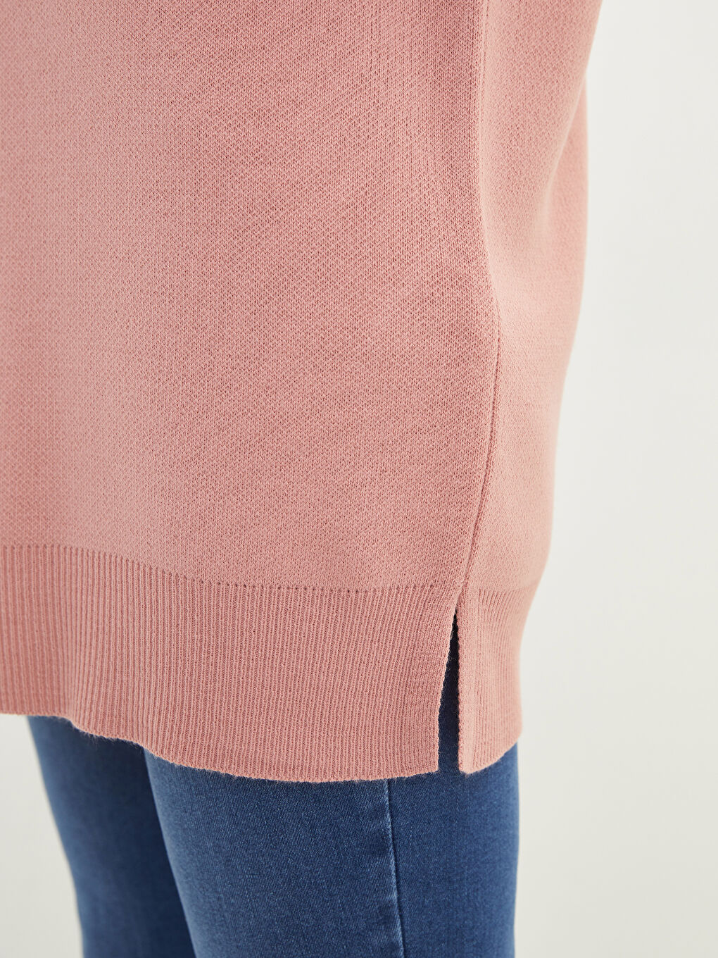 تونيك تريكو بياقة قمع للسيدات-4