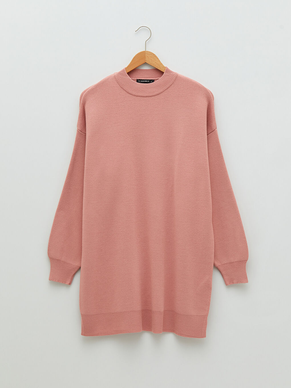 تونيك تريكو بياقة قمع للسيدات-6