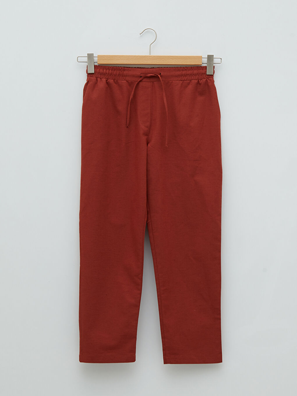 Брюки Женские Прямые С Карманами На Резинке С Высокой Посадкой Удобные-5