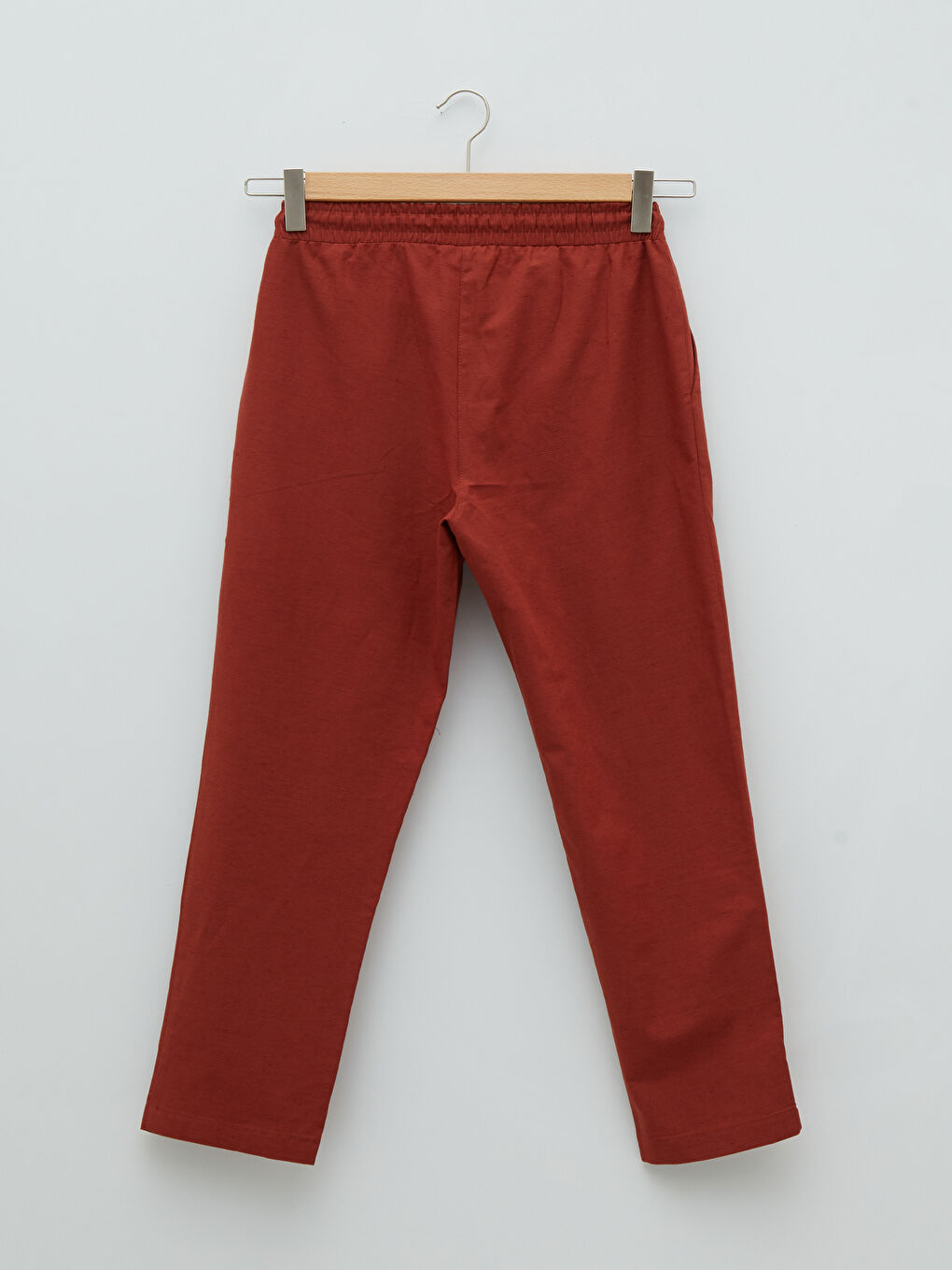 Брюки Женские Прямые С Карманами На Резинке С Высокой Посадкой Удобные-6