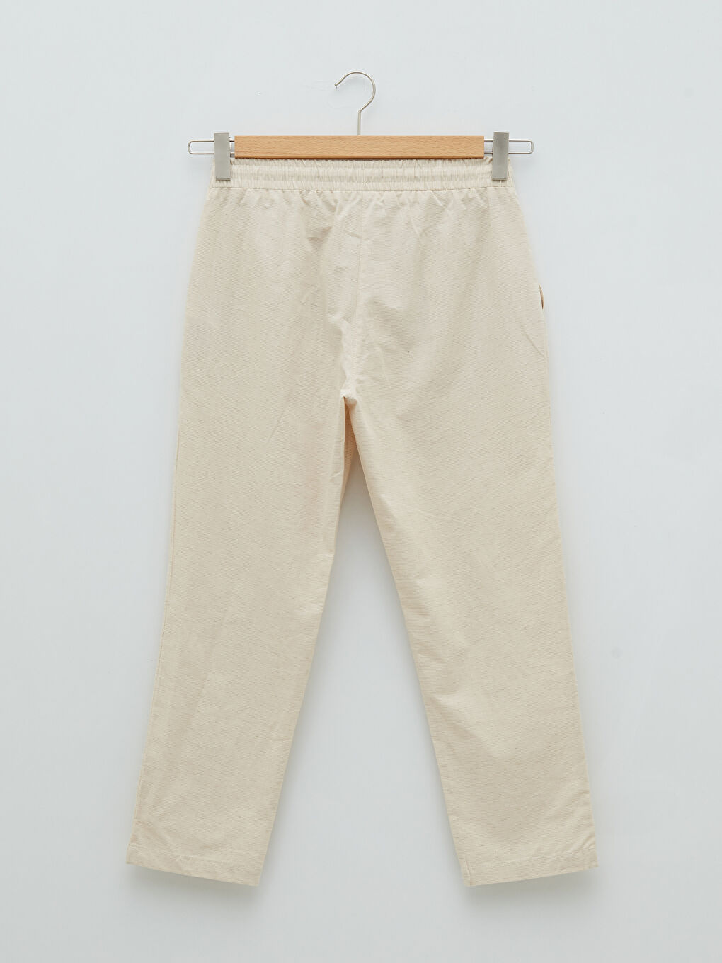 High Waist Elastic Comfortable Fit Straight Pocket Detailed Women's Trousers-5