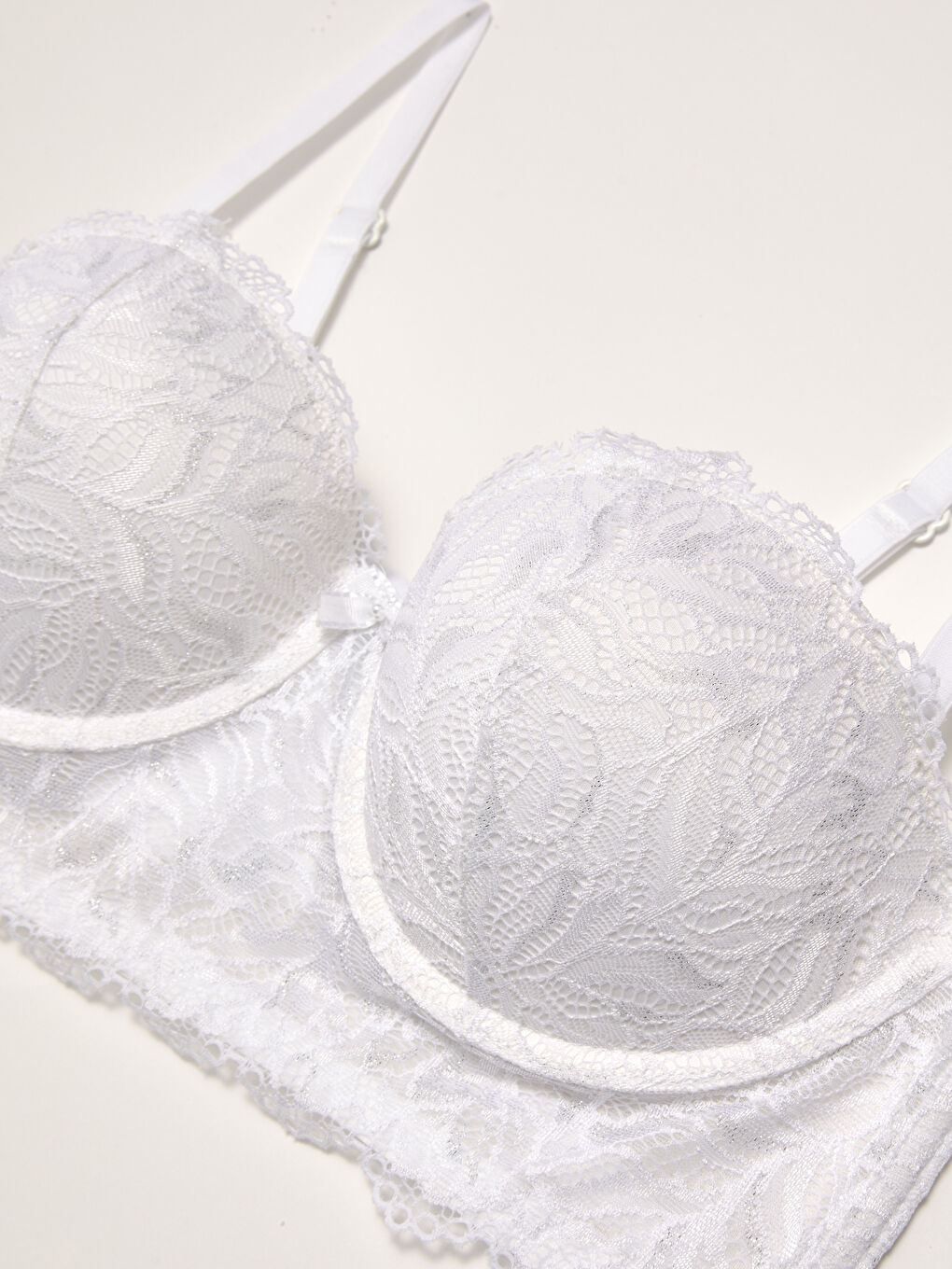 Sutien Elegant Mireasă Fantezie cu Dantelă, cu Sârmă și Ușor Căptușit-3