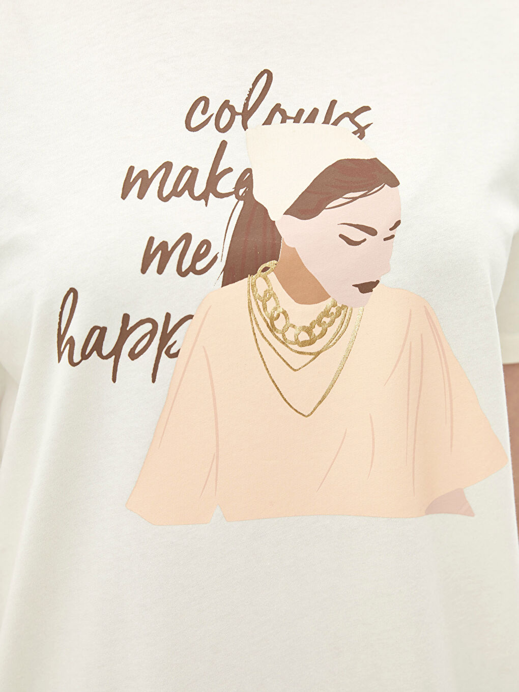 Crew Neck Printed Short Sleeve Cotton Women's Tunic-2