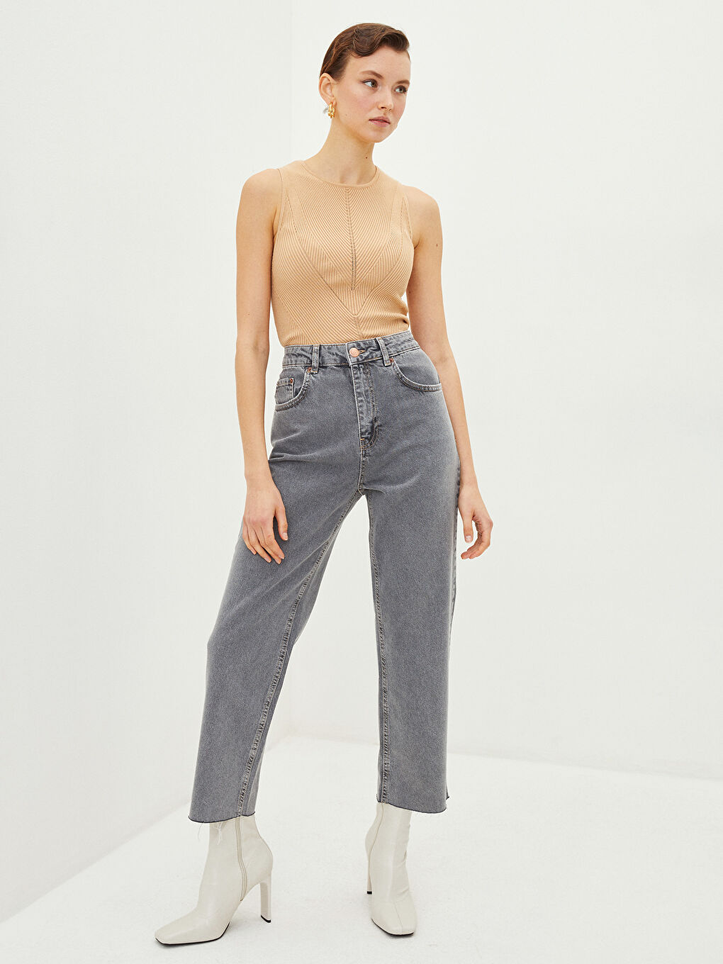 High Waist Standard Fit Pocket Detailed Women's Jean Trousers -S2DC68Z8-KSM