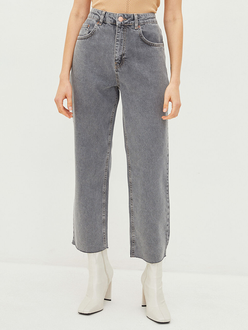 High Waist Standard Fit Pocket Detailed Women's Jean Trousers -S2DC68Z8-KSM