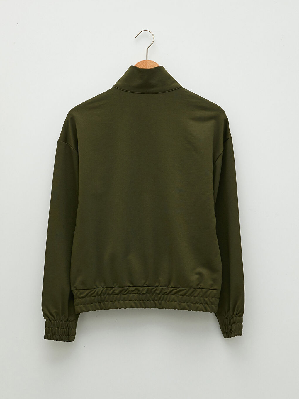 سويت شيرت كم طويل سادة بياقة قمع للسيدات-6