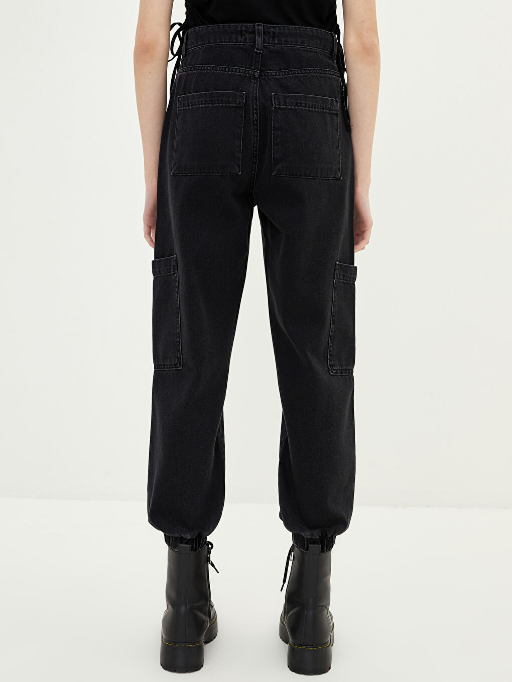 Blugi Jogger cu Talie Înaltă pentru Femei-4