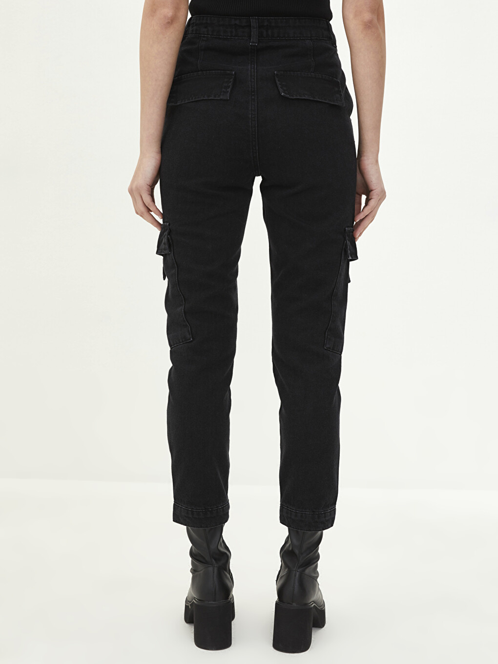 High Waist Mom Fit Pocket Detailed Rodeo Women's Jean Trousers-7