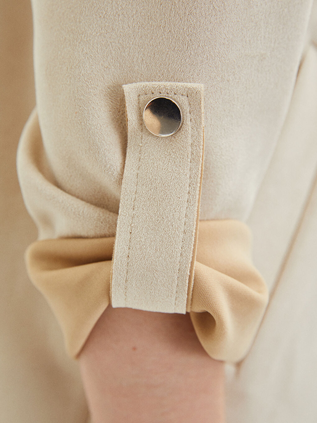 Žena BEŽ Kaput od umjetne kože-3