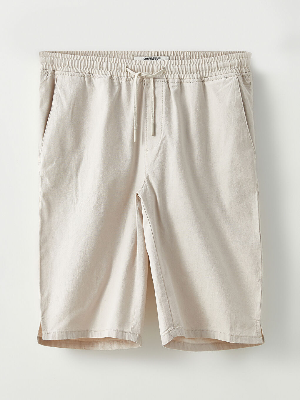 Gri Standart Kalıp Gabardin Erkek Şort-5