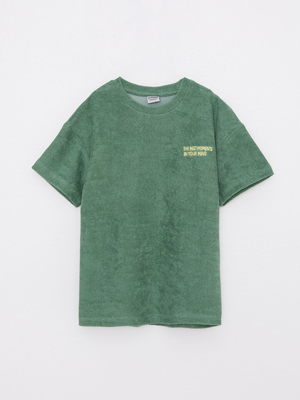 Crew Neck Embroidery Detailed Short Sleeve Boy T-Shirt and Shorts-1