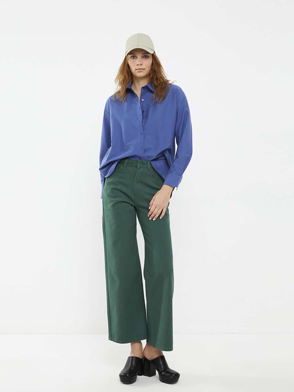 LCW Jeans Women's High Waist Wideleg Straight Pocket Detailed Jean Trousers -S2DD29Z8-HPP