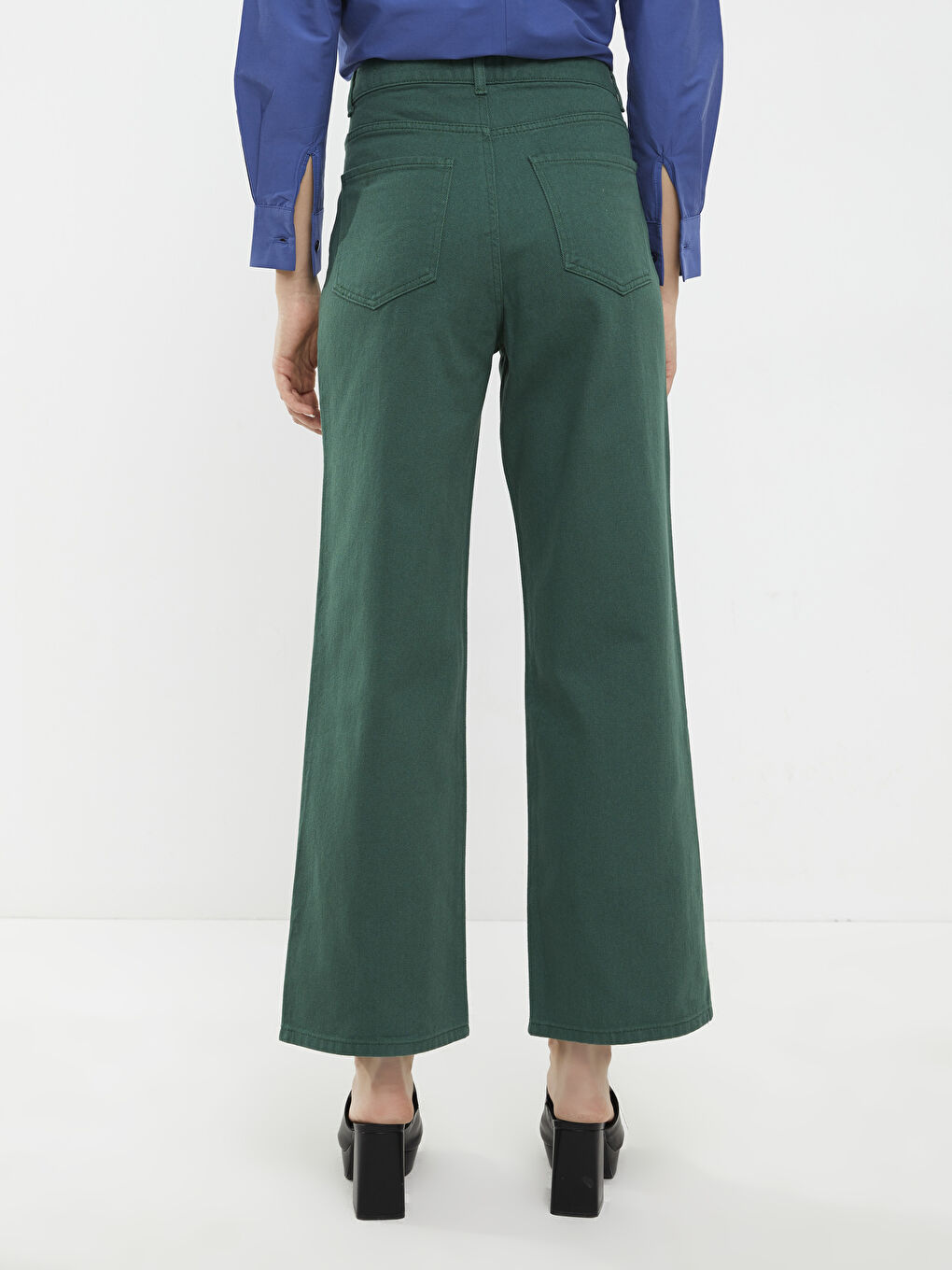 LCW Jeans Women's High Waist Wideleg Straight Pocket Detailed Jean Trousers -S2DD29Z8-HPP