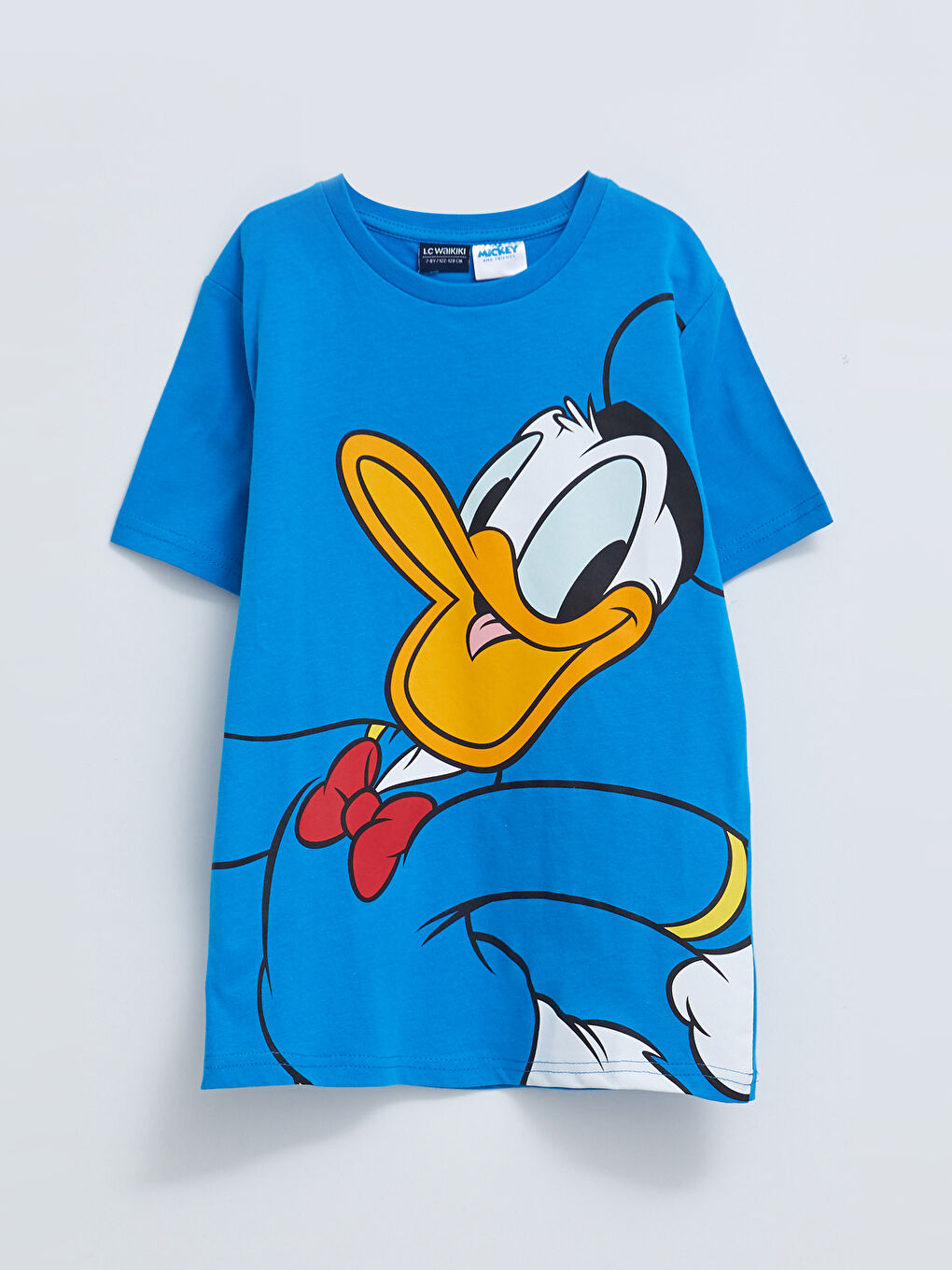 LCW Kids Mavi Bisiklet Yaka Daffy Duck Baskılı Kısa Kollu Pamuklu