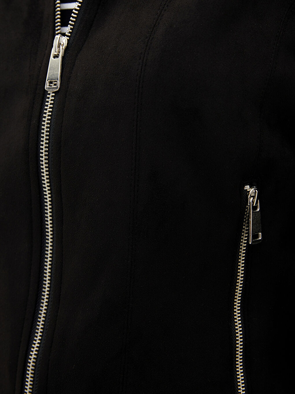 جاكيت كم طويل مستقيم بياقة قمع للسيدات-3