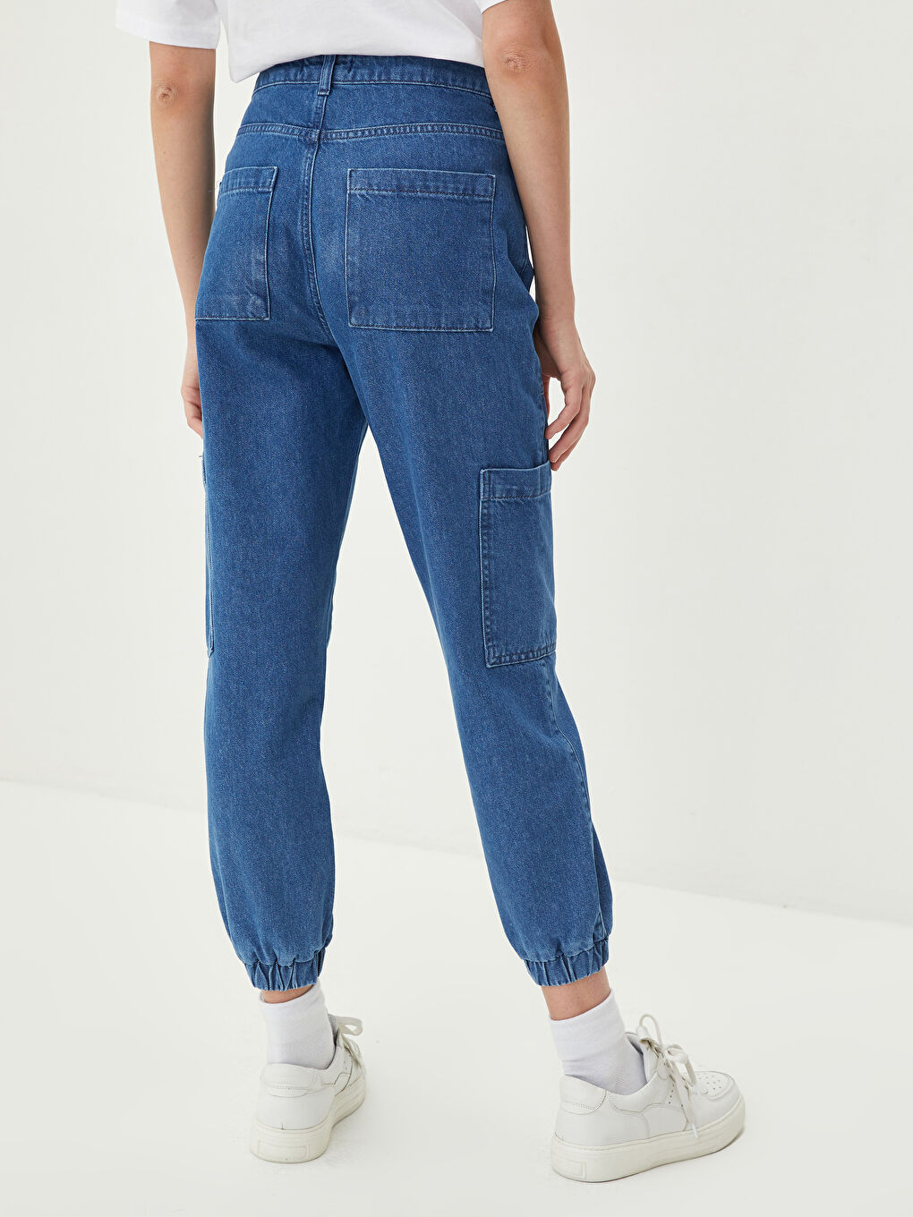 Blugi Jogger cu Talie Înaltă pentru Femei-4