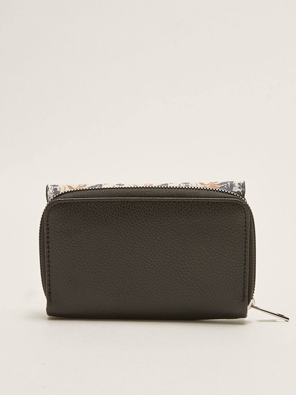 Siyah Çiçek Baskılı Kadın Cüzdan-3