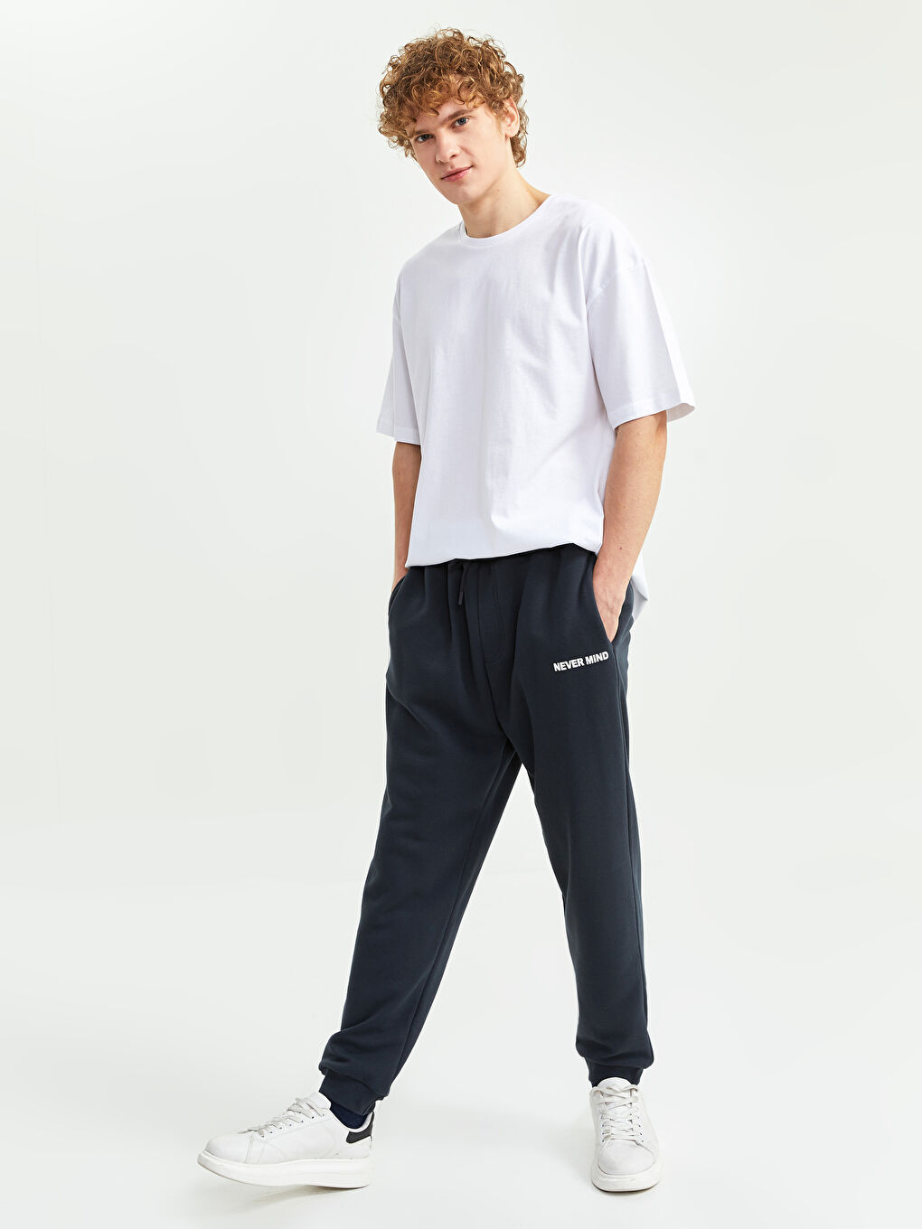 Antrasit Standart Kalıp Erkek Eşofman Altı-1