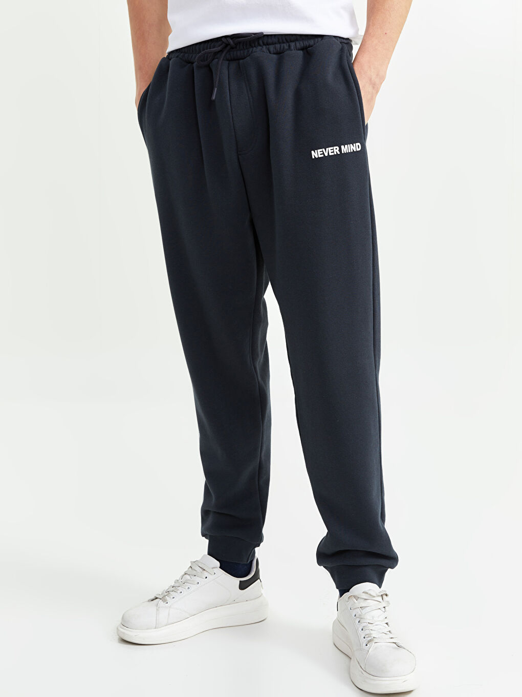 Antrasit Standart Kalıp Erkek Eşofman Altı-3