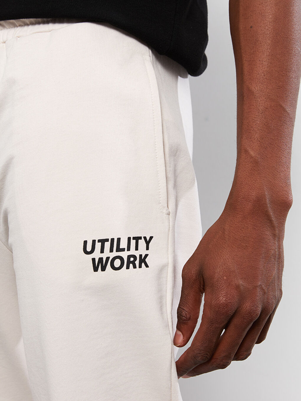 Bej Standart Kalıp Erkek Eşofman Altı-2