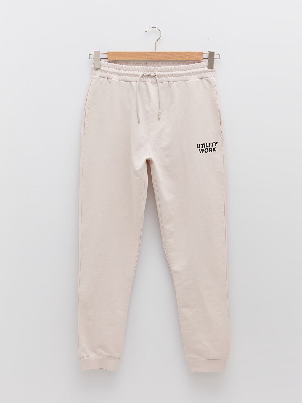 Bej Standart Kalıp Erkek Eşofman Altı-5