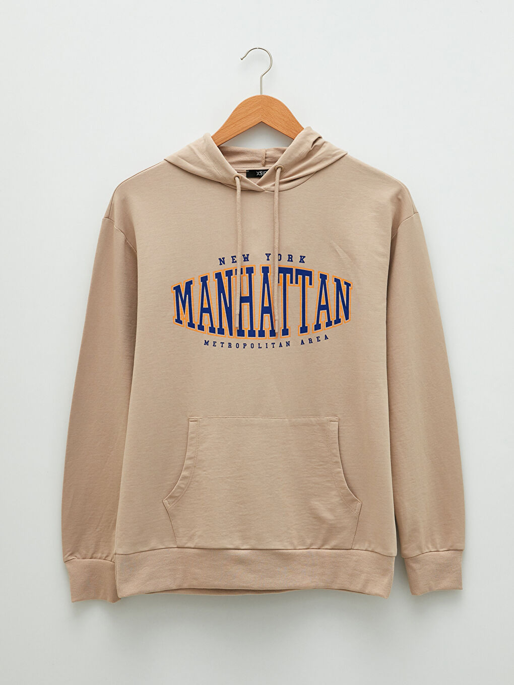 Kahverengi Oversize Uzun Kollu Baskılı Erkek Hoodie-6