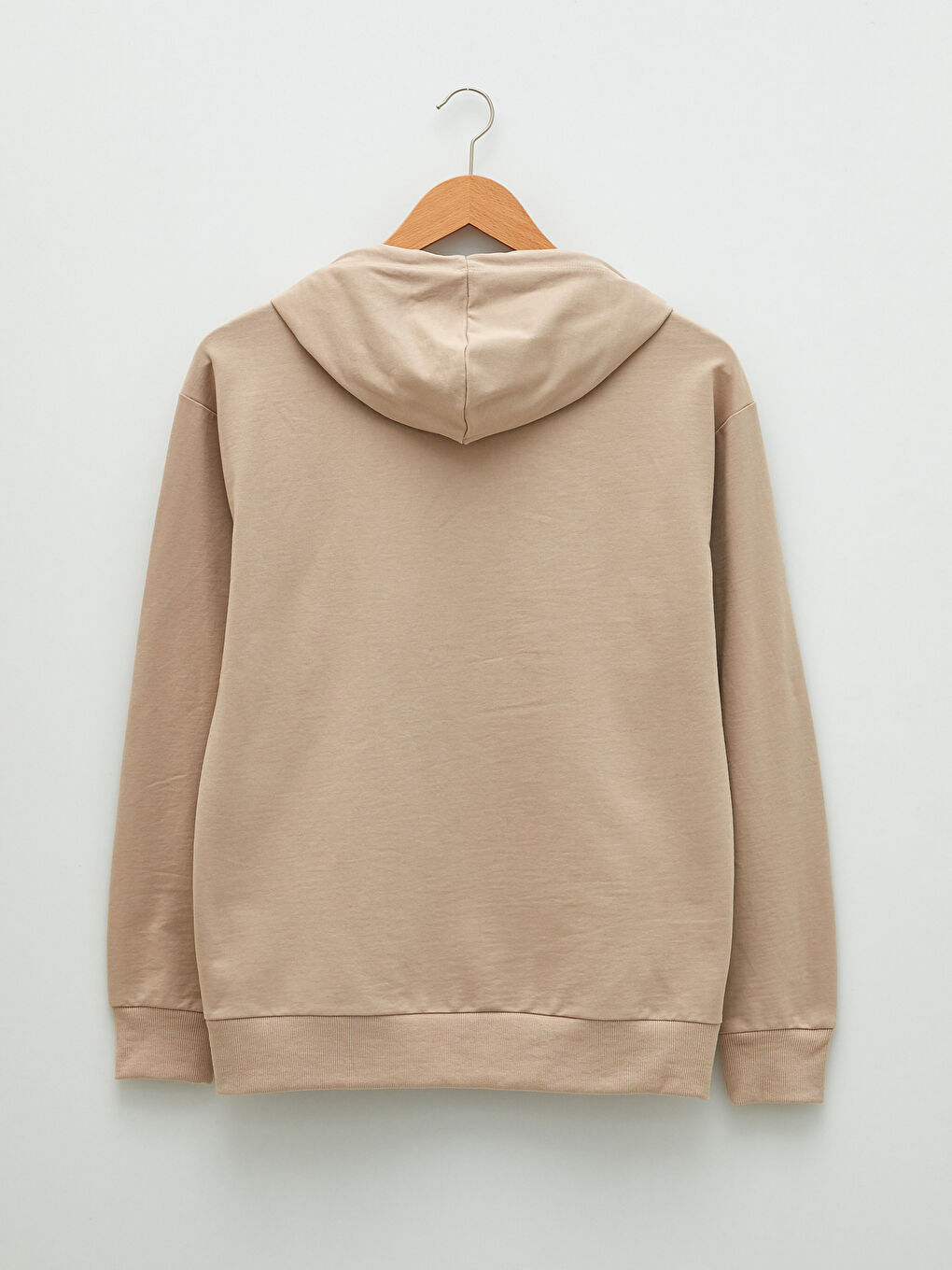 Kahverengi Oversize Uzun Kollu Baskılı Erkek Hoodie-7